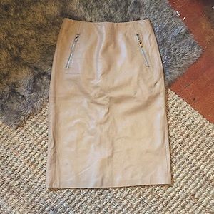 KORS Michael Kors Leather Pencil Skirt